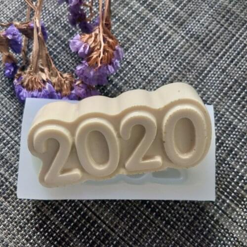 QT0169 PRZY new Year mold silicone mold handmade 2020 digital soap making molds candle silicone mold resin clay moulds