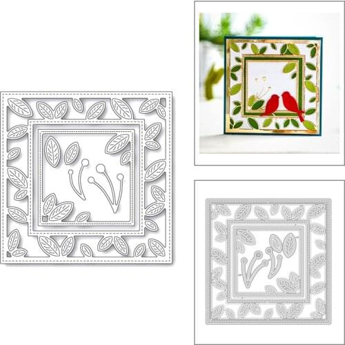 2020 New Rectangle Square Edge Sewing Thread Embossing Metal Cutting Dies For DIY Background Card Scrapbooking Making No Stamps