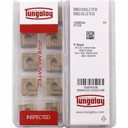 SNMG120408L-S T9125 100% Original TUNGALOY carbide insert with the best quality 10pcs/lot free shipping