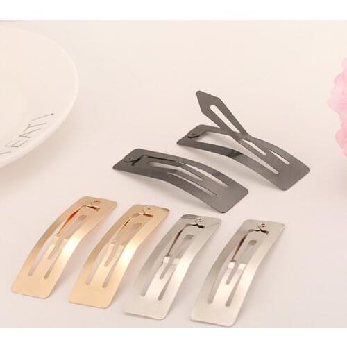 20pcs 5cm 6cm 7cm 8cm Silver Gold Black Rectangle Snap BB Clip WHOLESALE Hairpin Barrettes for DIY Headwear Girls Hairgrip