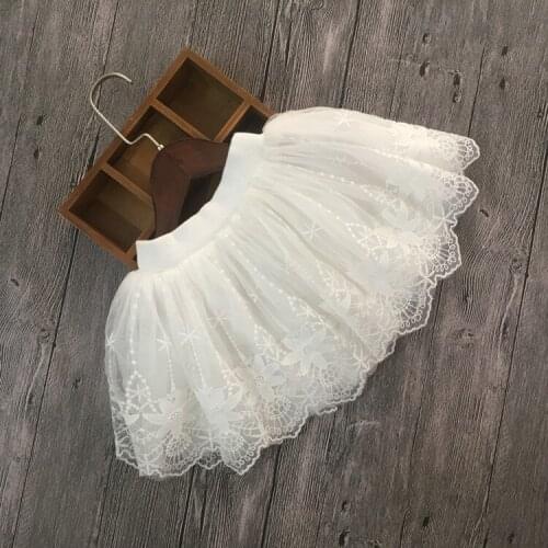 2021 New Fashion Skirts 2-8 Years Girls Skirts Lace Skirts Star Tutu Skirts White Skirt