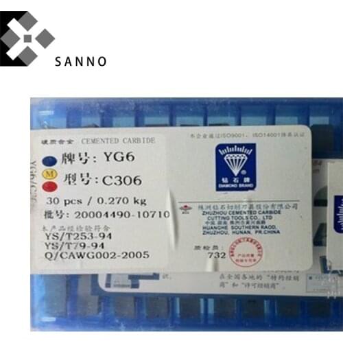 30PCS CNC carbide welding inserts brazed insert YT5 YT15 YT14 YW1 YW2 YG6 YG8 C306 cnc turning carbide tips cutting blade