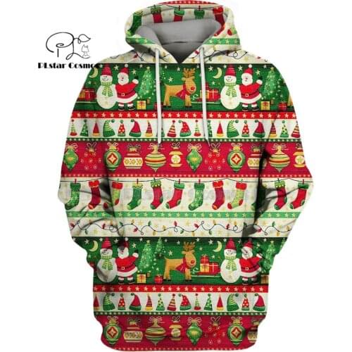 PLstar Cosmos Merry Christmas Tree Rex 3d hoodies/Sweatshirt Winter autumn funny Harajuku Halloween cosplay streetwear-5