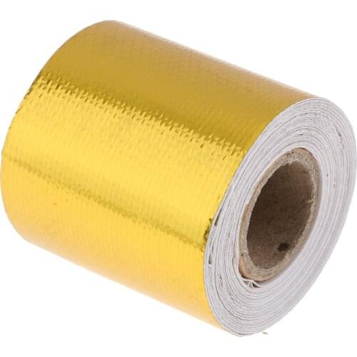 5m High-Temperature Heat Reflective Tape Adhesive Backed Engine Protection Wrap - Golden