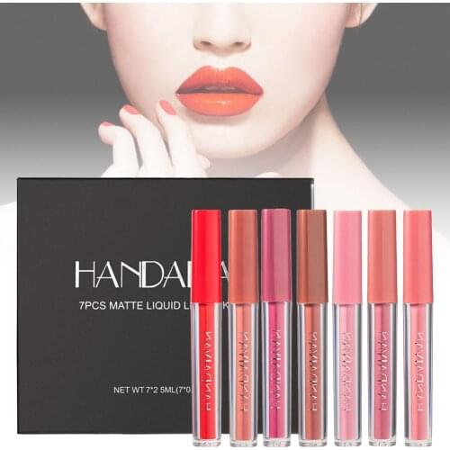 7PCS Lipstick Matte Lips Makeup Waterproof Long Lasting Non Sticky Lip Gloss Lightweight Moisturizing Lip Tint Cosmetics