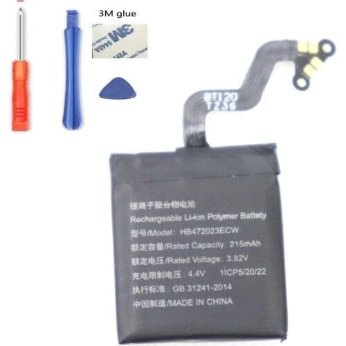 ISUNOO Battery HB472023ECW 215mAh Batteries For huawei GT2 smartwatch GT 2 42MM Battery+ Tools