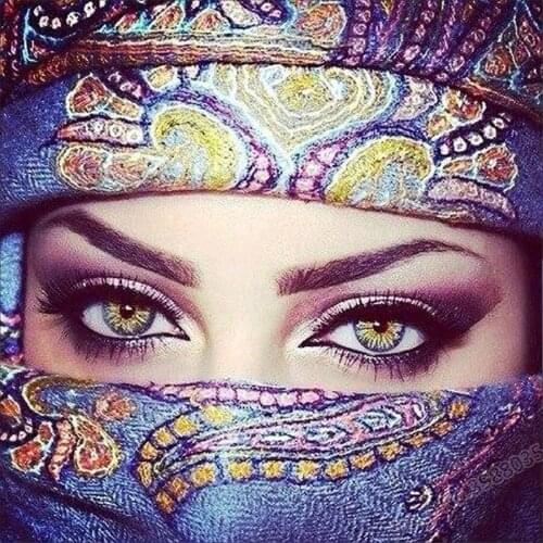 Full Square Drill 5d Diamond Embroidery Muslim Woman Eyes DIY Diamond Painting Islam Rhinestone Mosaic Pictures Cross Stitch Kit