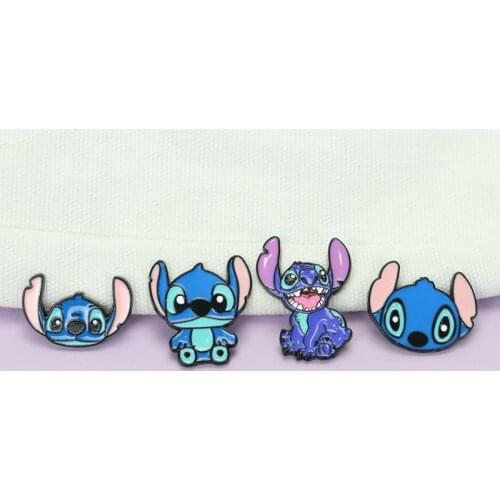New Disney Lilo Stitch Brooch Badge Pin Fashion Anime Action Figures Cartoon Accessories Brooch Birthday Gifts