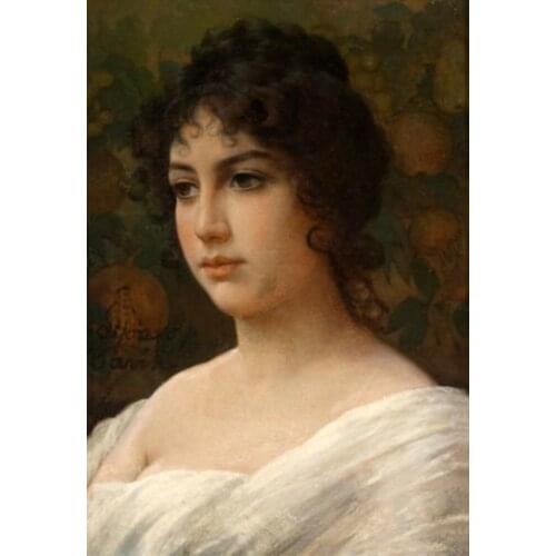 Portrait Oil Painting Art Picture Beautiful Young Lady Painting for Room Wall Decoration Hand Made No Framed High Quality