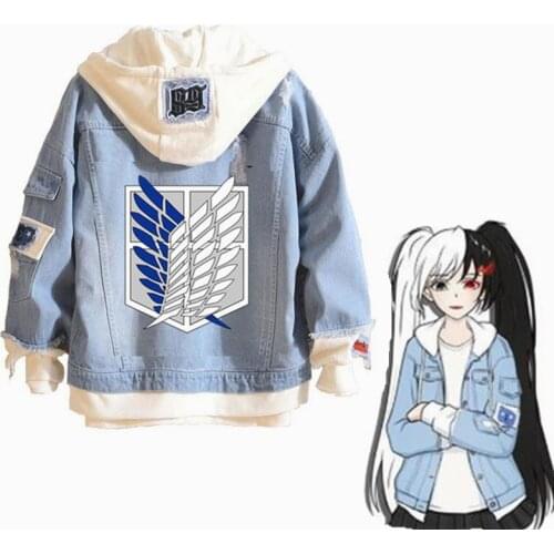 Anime Attack on Titan Jacket Scout Regiment Shingeki No Kyojin Fashion Casual Sweatshirt Denim Jacket Cosplay Costume