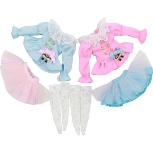ICY DBS Blyth doll licca body Pink and Blue Vintage Outfit 1/6 gift toy