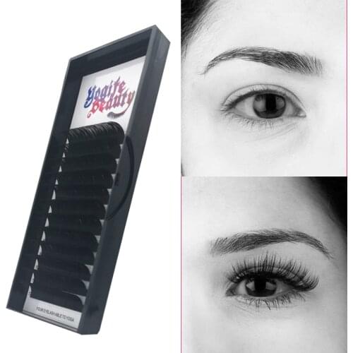 All Sizes False Faux Mink Individual Eyelash Extensions Handmade Korean pbt Natural Soft Faux Mink Eyelashes For Extension