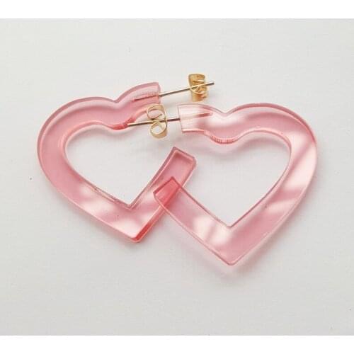 NEW Fashion Transparent Jelly Summer Vacation Geometry Love Round Drop Earrings 3CM