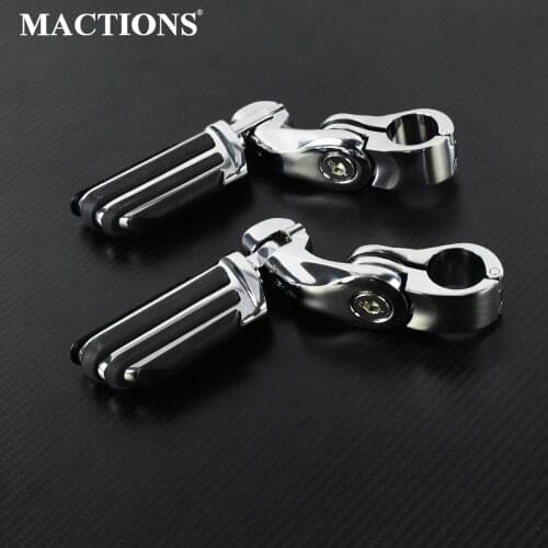 Motorcycle Pedal 1-1/4" 1.25" 32mm Engine Guards Highway Footpegs Footrest With Mount Clamp For Harley Dyna For Yamaha For BMW
