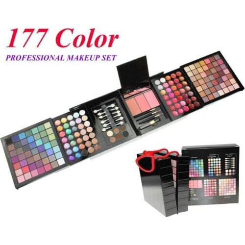 Pro Makeup Set 177 Colors Multicolor Shimmer Glitter Matte Long Lasting Eyeshadow Palette Blush Power Lipstick Maquillaje Mujer