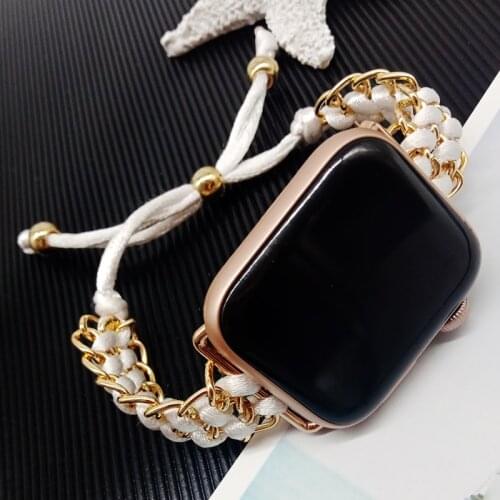 Link bracelet strap for apple watch band 40mm 38mm iwatch band series 5/4/3/2/1 adjustable nylon wrist belt women accessories