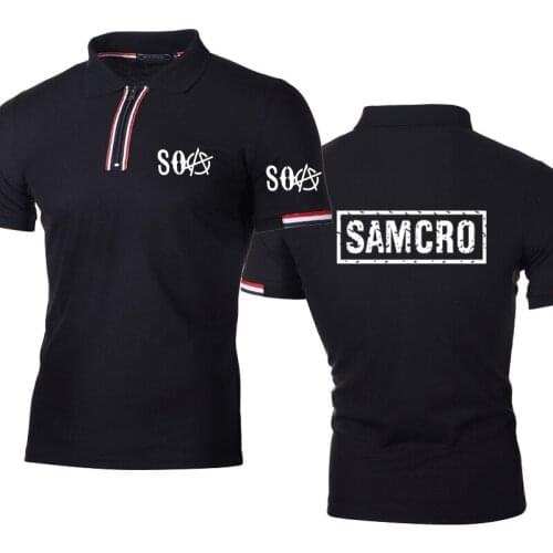 2021NEW Mens tops SOA Sons of anarchy the child SAMCRO Printing Summer casual trend high quality Cotton casual Mens polo