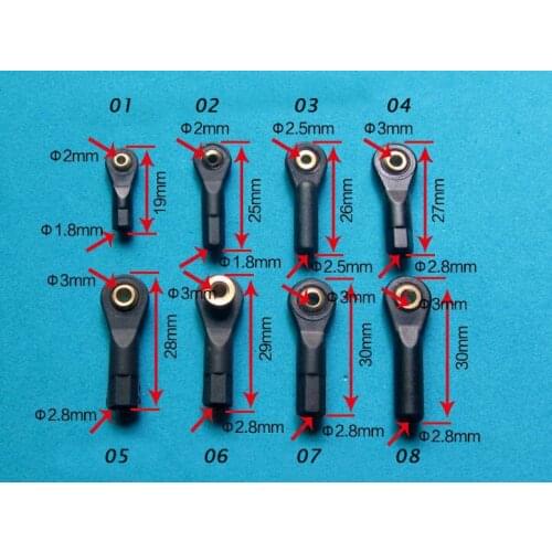 20Pcs Plastic M2/M3 Rod End Ball End Wear Resisting Ball Joint With Screw 2mm/3mm For Rc Boat Car Airplane Truck Buggy Crawler