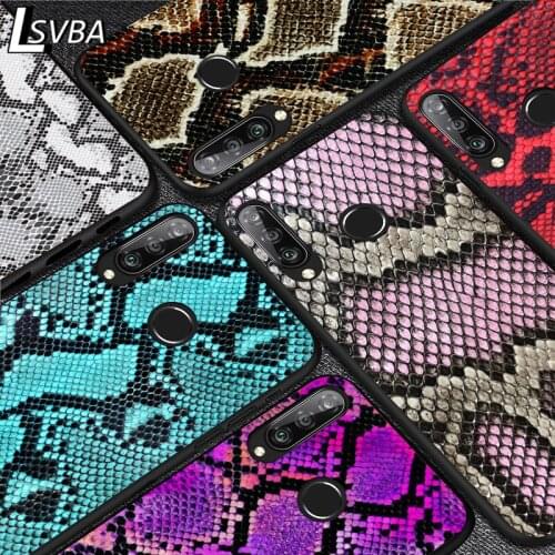 Snakeskin Texture For Huawei Y9S Y8S Y6S Y9A Y7A Y8P Y7P Y5P Y6P Y7 Y6 Y5 Pro Prime 2020 2019 Black Soft Phone Case