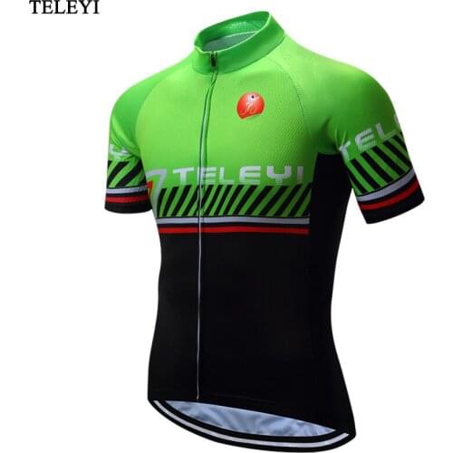 TELEYI Maillot Green Mans Bike Cycling Jersey Bicycle Clothing Breathable Summer Mtb Ropa Ciclismo Mountain Bike Clothes