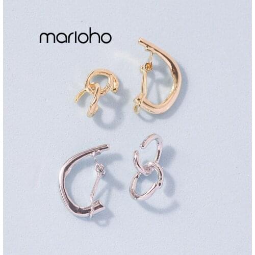 European Trend Gold Silver Color Geometric Clip Earring For Men Women Hip-Hop Metal Statement Earrings Simple Jewelry