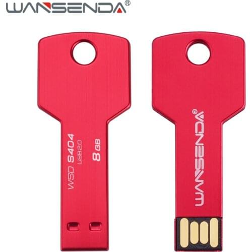 WANSENDA Key Shape USB Flash Drive Waterproof Pen Drive 4GB 8GB 16GB 32GB 64GB Pendrive Flash Memory Stick USB Flash