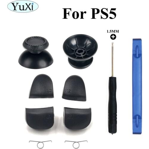 YuXi For PlayStation 5 for PS5 Controller L1 R1 L2 R2 Trigger Buttons Analog Stick + Crowbar Screw driver Repair Parts