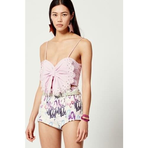 Summer Sexy 2021 Luxury Women Bow Short Vest Ladies Casual Cotton Strap Tank Tops Camis Ddxgz2 5.23