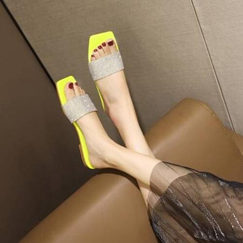 Zapatos De Mujer 2021 Summer Women Flat Slippers Outside Slippers Candy-colored Slides Casuals Beach Slippers Size 34-43 M-33