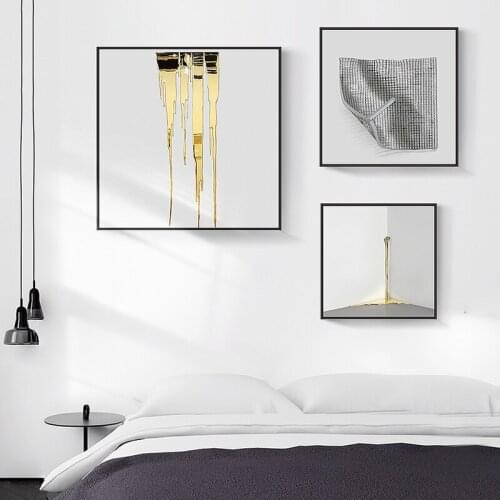 Golden silvery Luxury Water Tap Picture Home Decor Nordic Canvas Painting Wall Art Modern Posters and Prints for Living Room