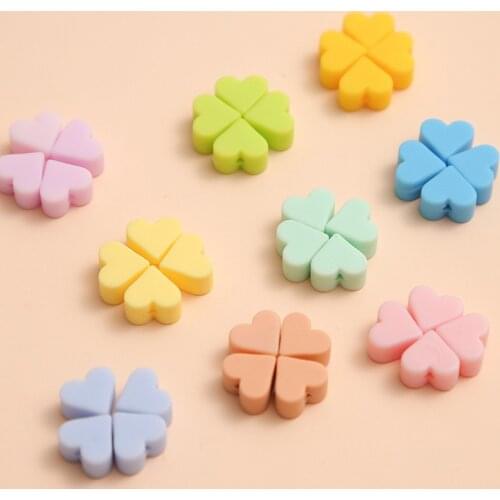 1000pcs Heart Silicone Shaped Baby Chewable Teething Beads Food Grade Pearl Silicone Teething Pacifier Dummy Making Teether