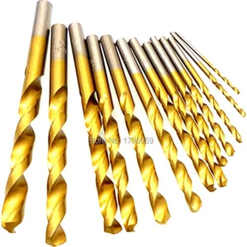 13pc Drill Bit 1.5mm to 6.5mm Metric Straight Shank Wood Drills Set High Speed Steel Twist Drill Bit Wood Metal Hole Cutter Tool