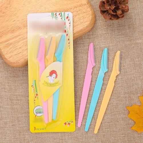 3Pc Foldable Eyebrow Knife Women Facial Makeup Tool Eyebrow Lip Razor Trimmer Blade Skin Care Shaver Knife Beauty Cosmetics Tool
