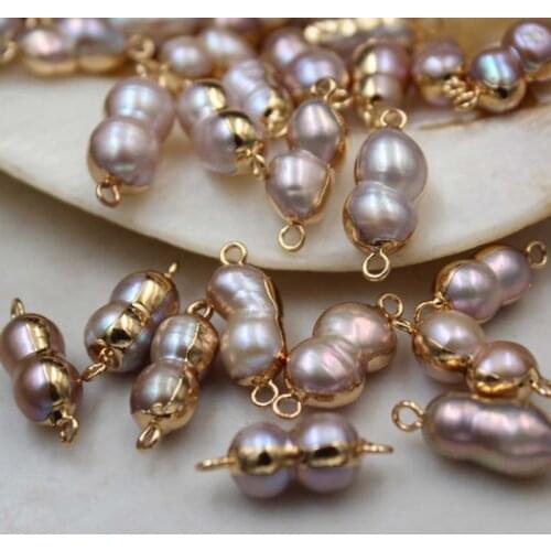 5pcs/lot Natural Freshwater Pearl Figure Eight Charms Connector For DIY Handmade Jewelry Making Accessories
