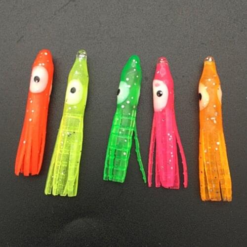 50Pcs*3-3.5cm Fishing Artifical Lures Luminous octopus skirt squid lure octopus Rig soft bait squid lures