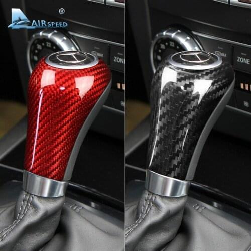 Airspeed Real Carbon Fiber for Mercedes Benz A G E C Class CLS Accessories for Mercedes W204 W212 Interior Trim Gear Shift Cover
