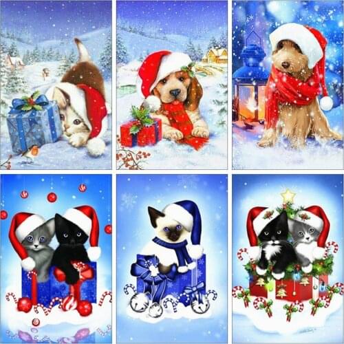 EverShine Diamond Painting Cat Cross Stitch Kits Full Drill Square Diamond Embroidery Cartoon New Arrival Dog Handmade Gift