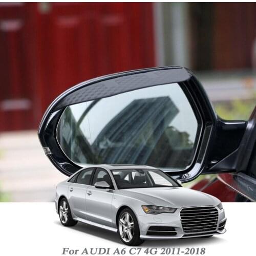 Car Rearview Mirror Rain Eyebrow Auto Shield Snow Guard Sun Side Visor Shade Protector For Audi A6 C7 4G 2011-2018 Car Accessory