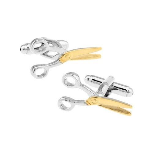 C-MAN Luxury shirt Golden scissors cufflink for mens Brand cuff buttons cuff links High Quality abotoaduras Jewelry