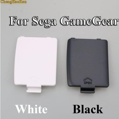 ChengHaoRan 1pair White Black Replacement Battery Door Case Cover Lids for Sega GameGear Console GG L R