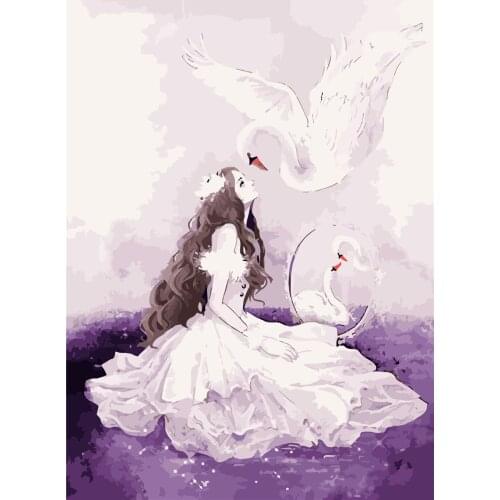 Daphne Love Girl With Beautiful Sea Diy Canvas Painting By Numbers Modern Acrylic Abstract Oil Paint By Numbers Picture Wall