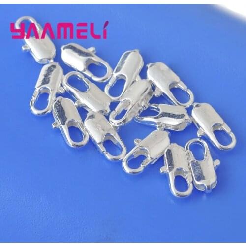 DIY Jewelry Findings 100PCS 925 Sterling Silver Lobster Clasps For Necklace Bracelet Connector Components