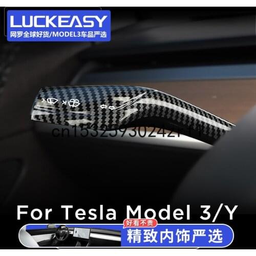 For Tesla Model 3 Steering Wheel Steering Lever Arm Mount Carbon Fiber Sports Interior Modification