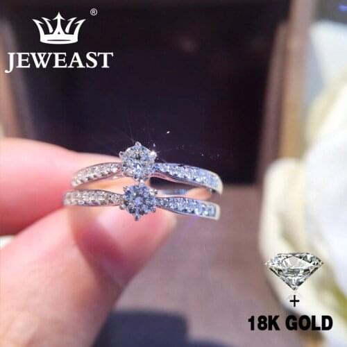 Natural Diamond 18K Gold Pure Gold Ring AU 750 Gold Solid Good Beautiful Upscale Trendy Classic Fine Jewelry Hot Sell New 2020