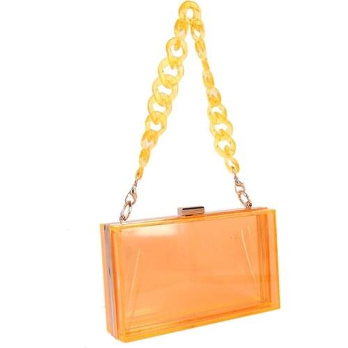 Box Small Bag Women 2021 Transparent Mini Bag Yellow Orange Purple Blue Red Shoulder Bag Women Handbags Bolso Mujer Sac Femme