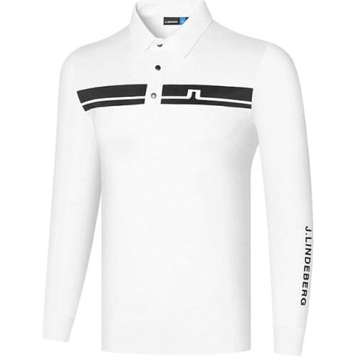 Golf apparel Men Spring and Autumn solid color Golf Clothes Long Sleeve Golf Shirt Quick-drying Breathable Golf Jersey 2021