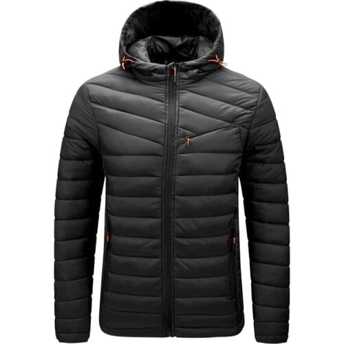 Mens Down Jacket Winter Thermal Parkas White Duck Down Jackets Hooded Warm Coats Plus Size M-4XL Brand Clothing Winter Outwear