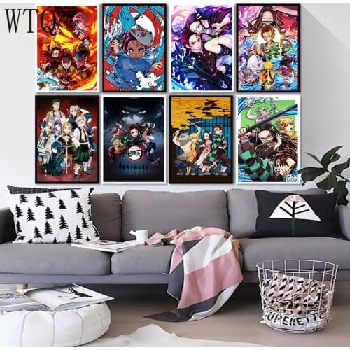 5D DIY Diamond Paintings Kits Mosaic Japanese Anime Demon Slayer Painting Diamond Embroidery Full Round Wall Art Room Decoration