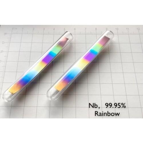 New 1 Pc Nb9995 Multicolor in One Pieces Rainbow Glass Seal Niobium Rainbow Niobium Slim Gifts Display and Crafts Decorations