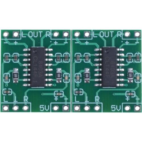 Super Mini PAM8403 2*3W D Class Digital Amplifier Board 2.5-5V USB Power Green+Silver